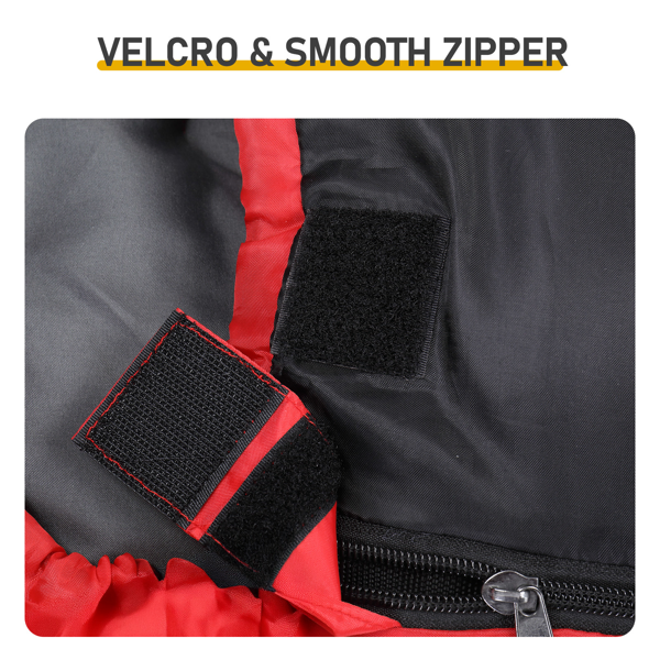 Rectangular Heated Sleeping Bag, Lightweight Sleeping Bag With Multi USB Powered Heating Pads, Waterproof Compact Envelope Sleeping Bag For Backpacking Hiking, Red