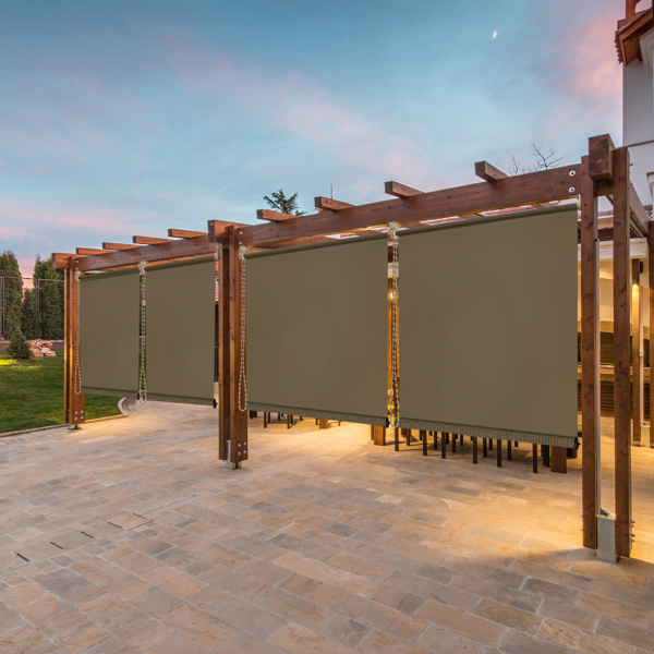 7'X6' Walnut HDPE Spliced Roller Shutter