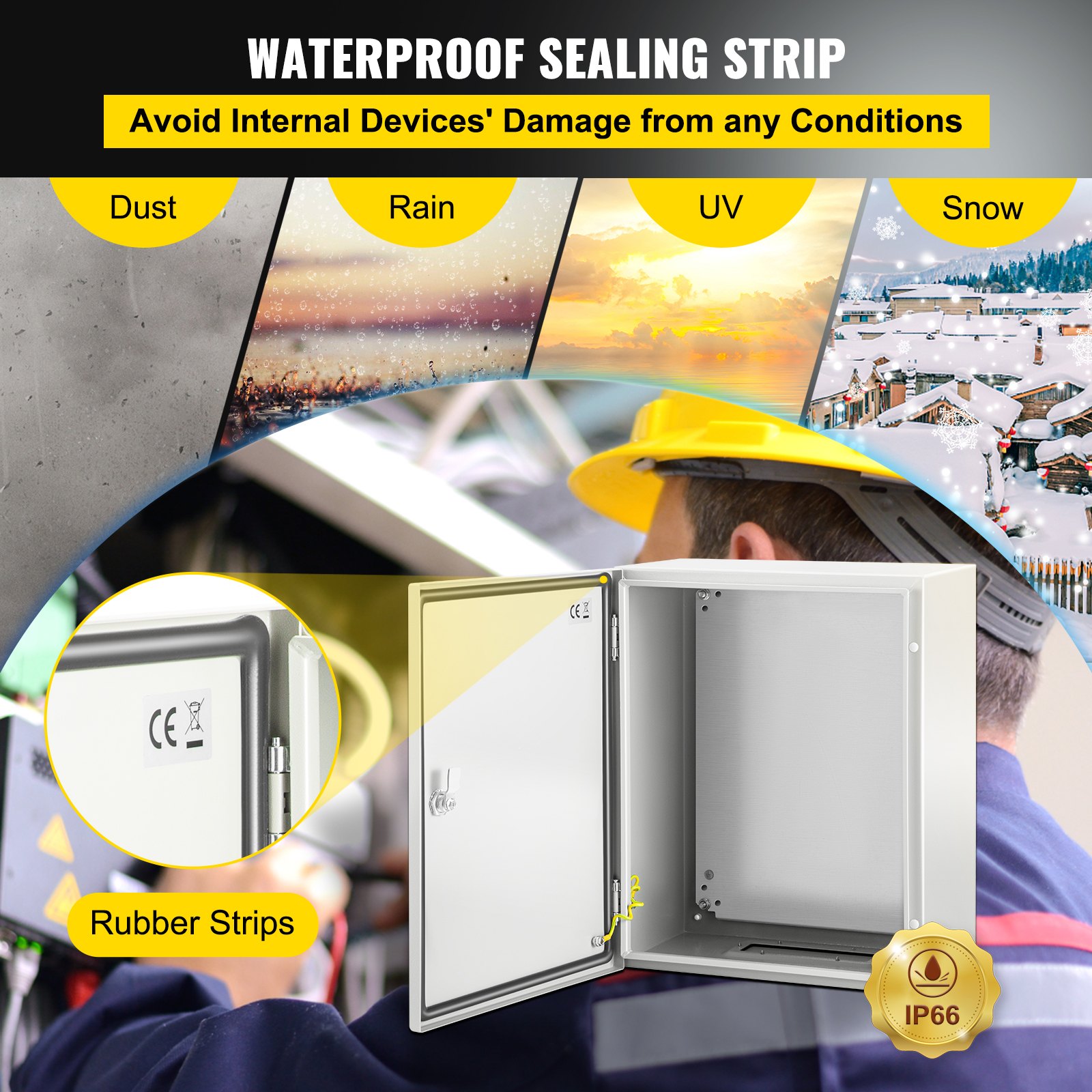 Schaltschrank NEMA-Industriegehäuse, 50 X 40 X 25 Cm NEMA 4X-Stahl-Verteilerschrank, IP66 Wasser- Und Staubdicht, Elektrischer Anschlusskasten Für Den Außen-/Innenbereich, Mit Montageplatte 4