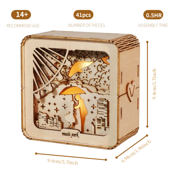 3D Wooden 'Love' Puzzle Kit – DIY Model with LED Night Light for Romantic Home Decor & Thoughtful Gifts