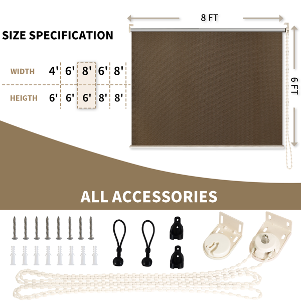 8'X8' Mocha HDPE Spliced Roller Shutter 5