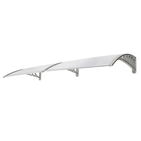 HT-200 X 100 Household Application Door & Window Rain Cover Eaves Canopy Silver & Gray Bracket