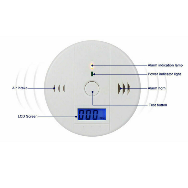 LCD Display CO Carbon Monoxide Gas Detector Device Home Safety Alarm Detector (Logistics Only For USPS.TK/TMEU Only For Self-pickup)