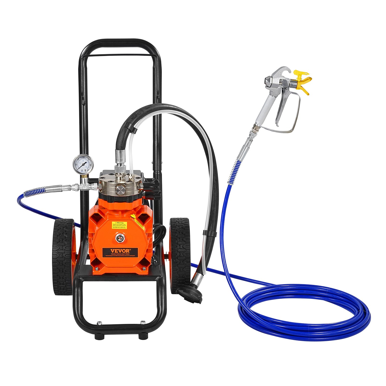 VEVOR Airless-Farbspritzgerät, 1100 W, effizientes Airless-Farbspritzgerät mit Wagen, 2000 Psi Airless-Farbspritzsystem, Verlängerungsrohr_voghion.com