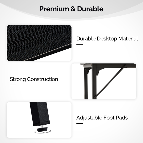 43-Inch Bar Table (Black) - 209 Lbs Capacity Pub Height Table With Durable MDF Top & Metal Frame, Ideal For Kitchen/Bar Counte 3