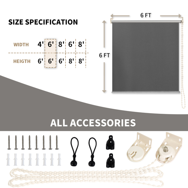 8'X8' Light Grey HDPE Spliced Roller Shutter 3