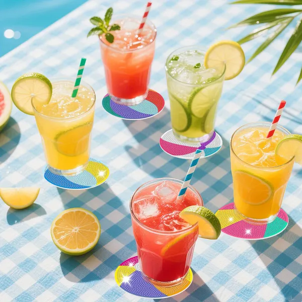 6 Pack Beach Balls Rhinestones Art Painting Coaster Kit Summer Holiday DIY Rhinestones Painting Coasters With Holder Cute Non Slip Coaster Art Supplies For Adults Cup Mat For House Warming Gifts 5