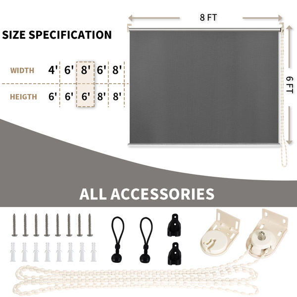 8'X8' Light Grey HDPE Spliced Roller Shutter 4