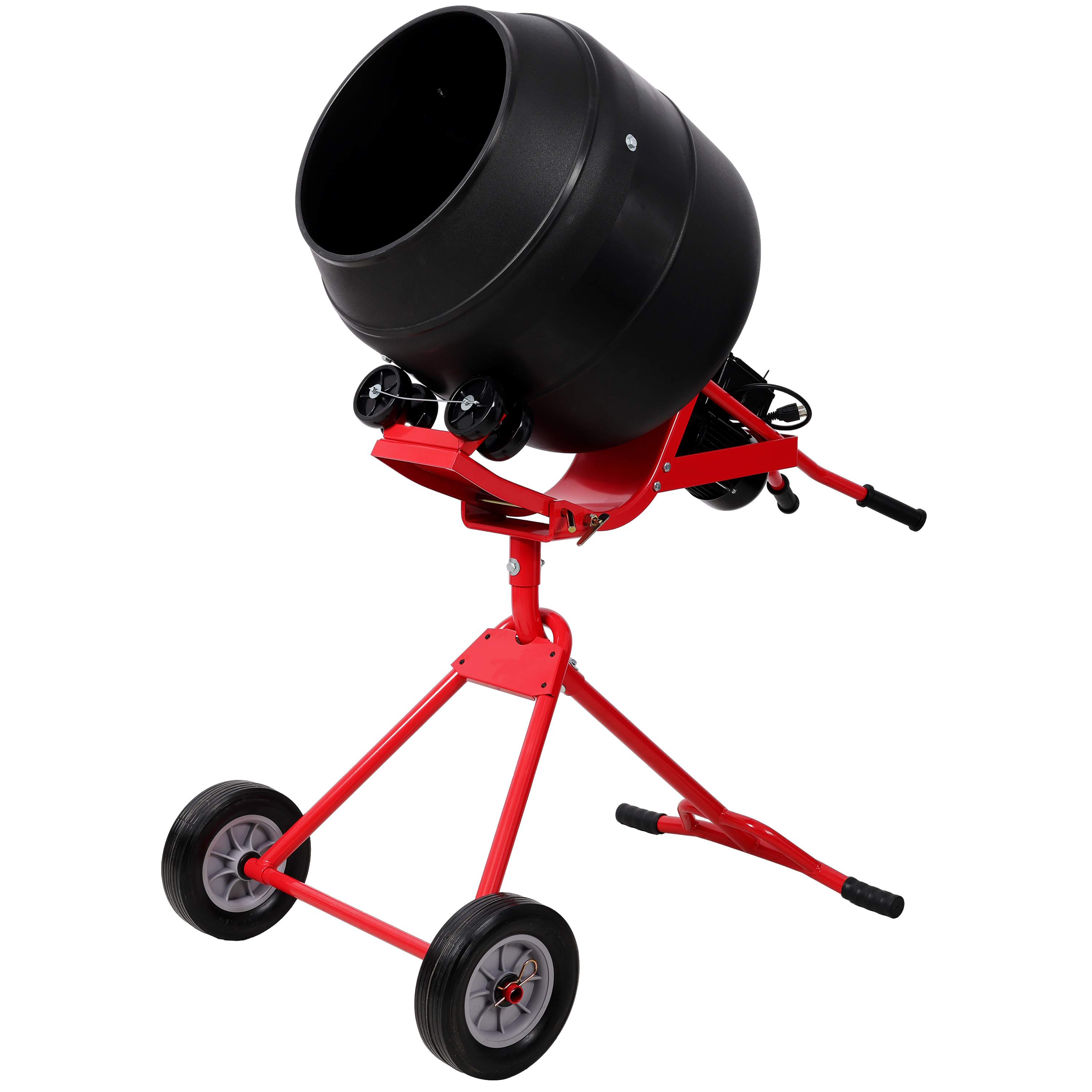 4.0 CUFT 110L Portable Electric Concrete Mixer, Heavy Duty Power Cement Mixing Machine For Mortar, Poly Drum 110V 60Hz  ETL Certificated