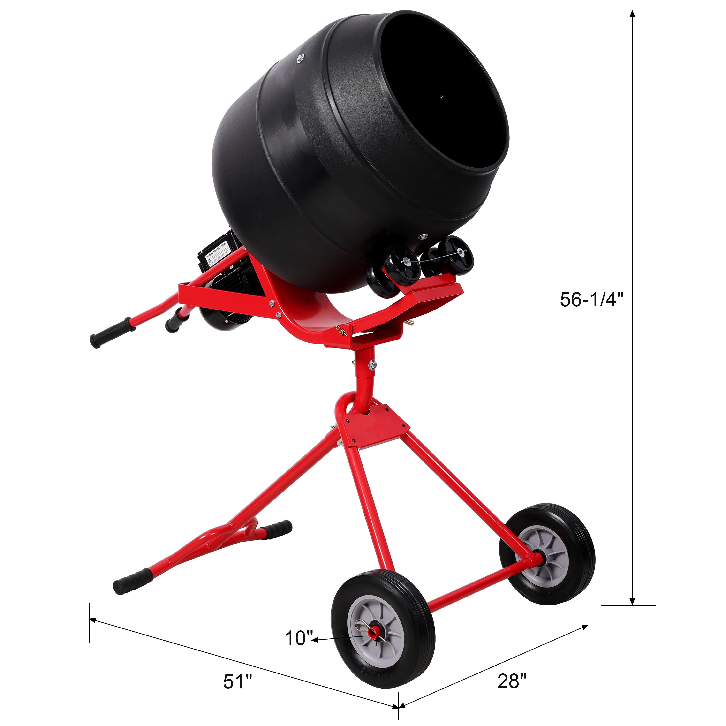 4.0 CUFT 110L Portable Electric Concrete Mixer, Heavy Duty Power Cement Mixing Machine For Mortar, Poly Drum 110V 60Hz  ETL Certificated 5