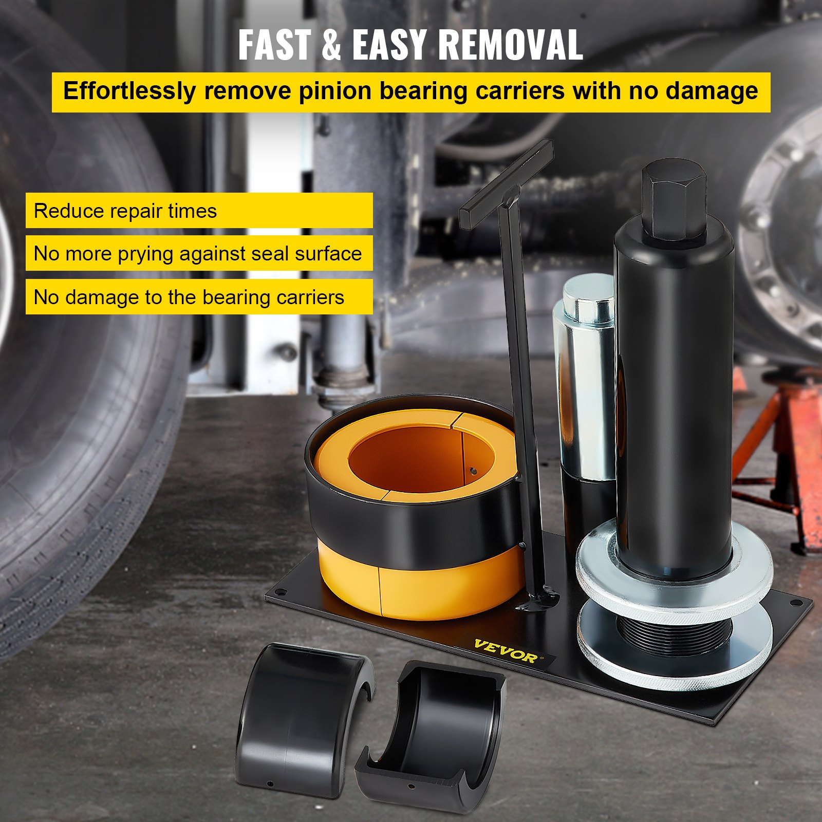 Träger- Und Ritzellager-Abzieher, Kompatibel Mit Dana 30, 40, 60, 70, Ford 9 Zoll-Lagern, Ritzel-Abzieher Mit 2 Muscheln, 45# Stahl-Clamshell-Trägerlager-Abzieher Für Die Autoreparatur 3