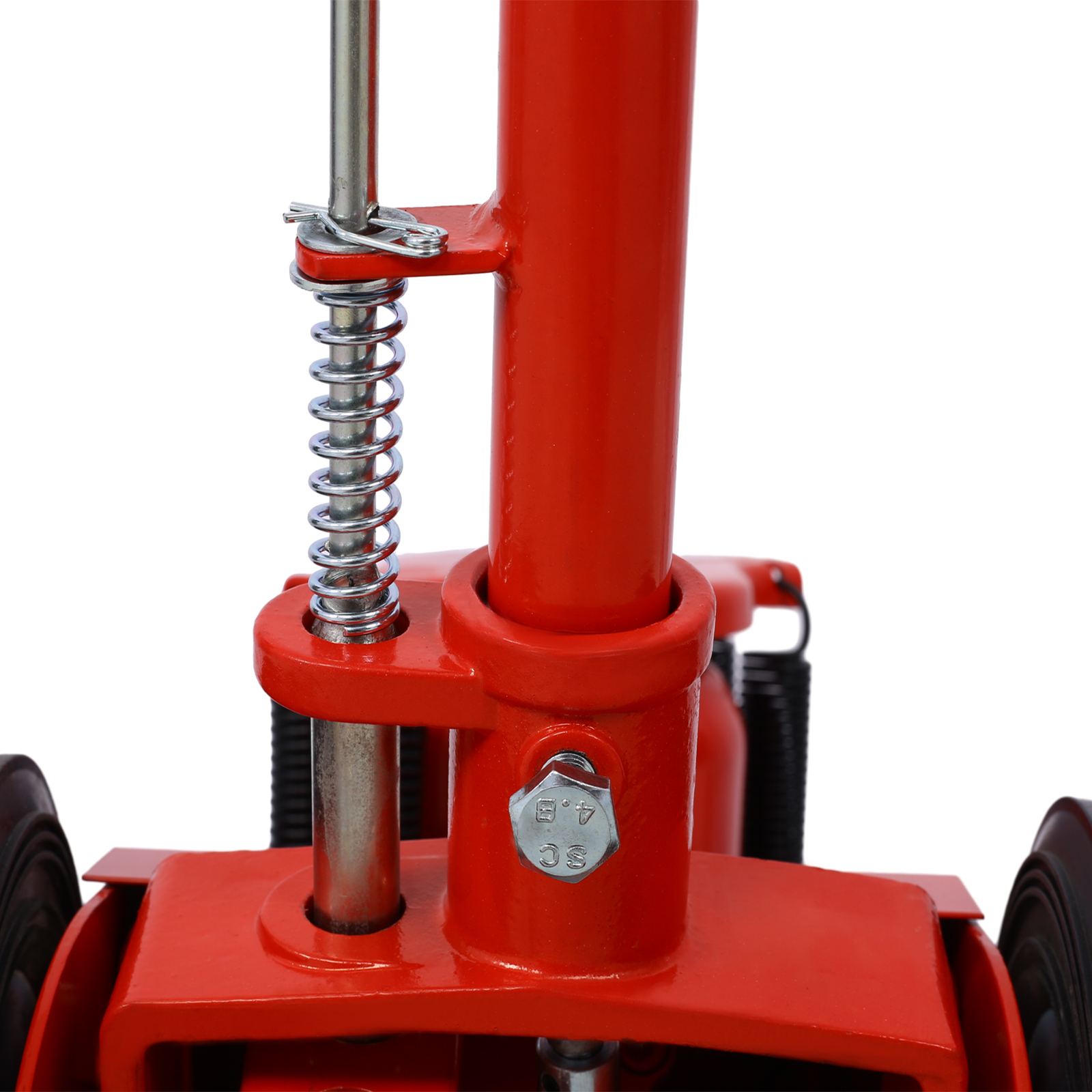 35 Ton Hydraulic Floor Jack Air Operated Axle Bottle Jack With 4 Extension Saddle Set Built-in Wheels, Red 6