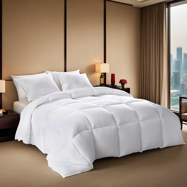 White Plaid Duvet Inserts, 2-Pack, picture 2 of 2
