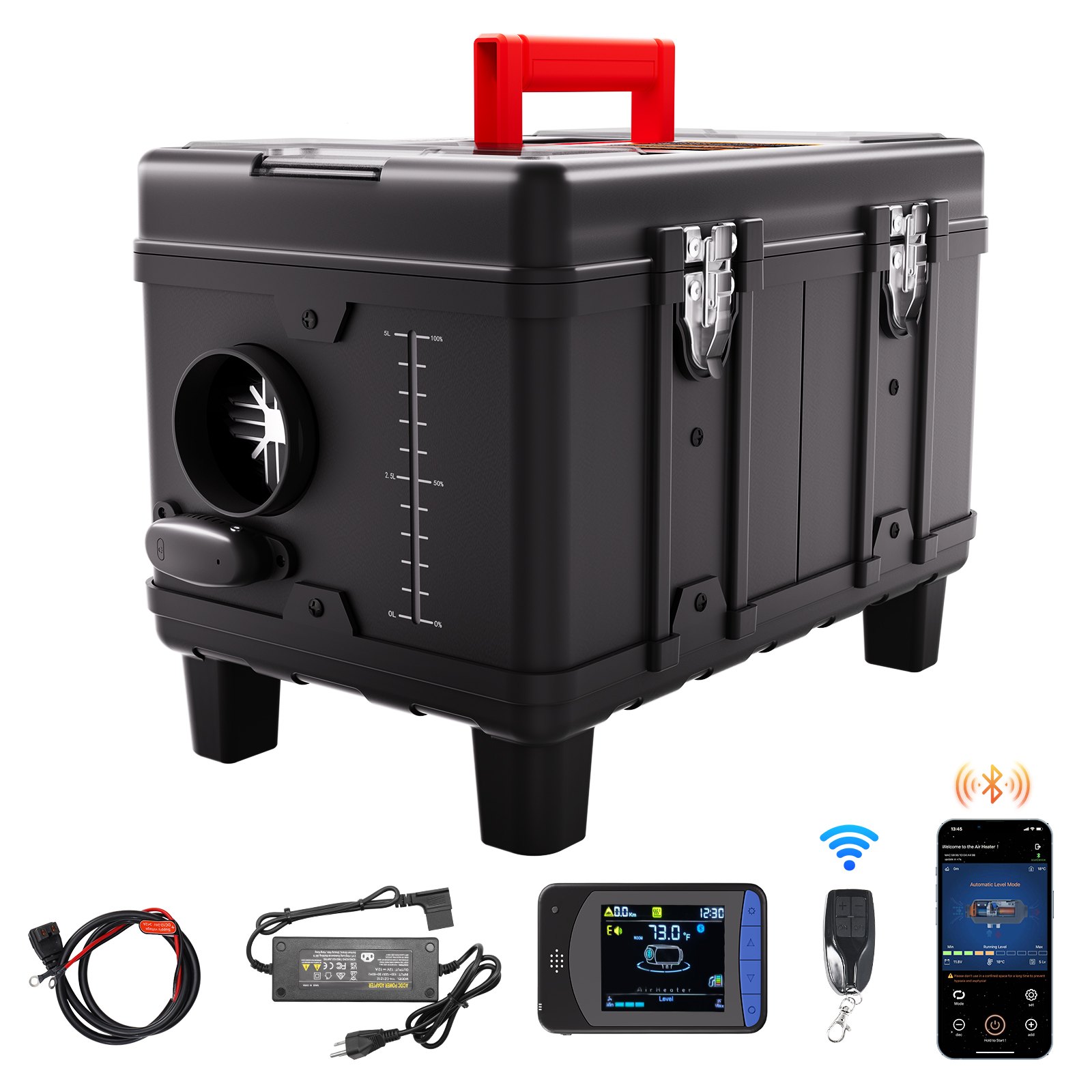 8 KW Dieselheizung 12 V /24 V All In One Diesel-Luftheizung, Mit Bluetooth App Steuerung & Fernbedienung& Anzeigebildschirm & CO-Alarm, Schnell Aufheizende Tragbare Dieselheizung Für Fahrzeuge