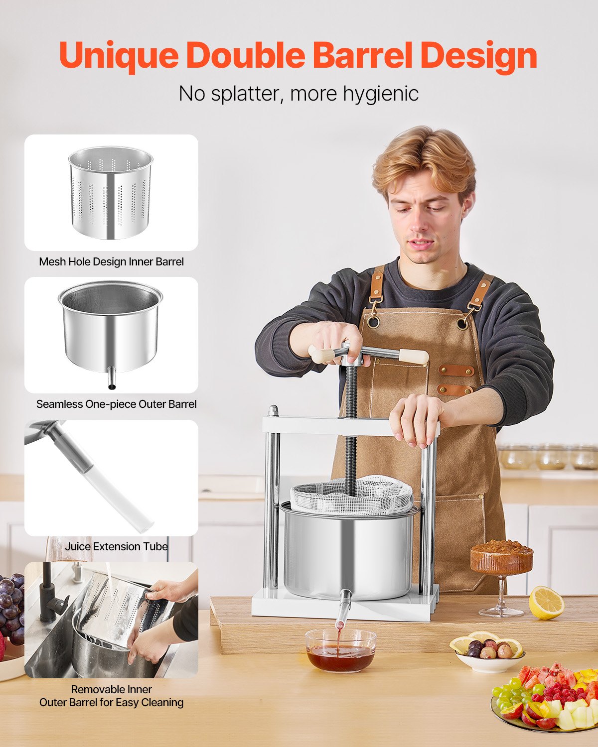 Manuelle Obstpresse Mit Edelstahlbehältern Zur Saftgewinnung_voghion.com