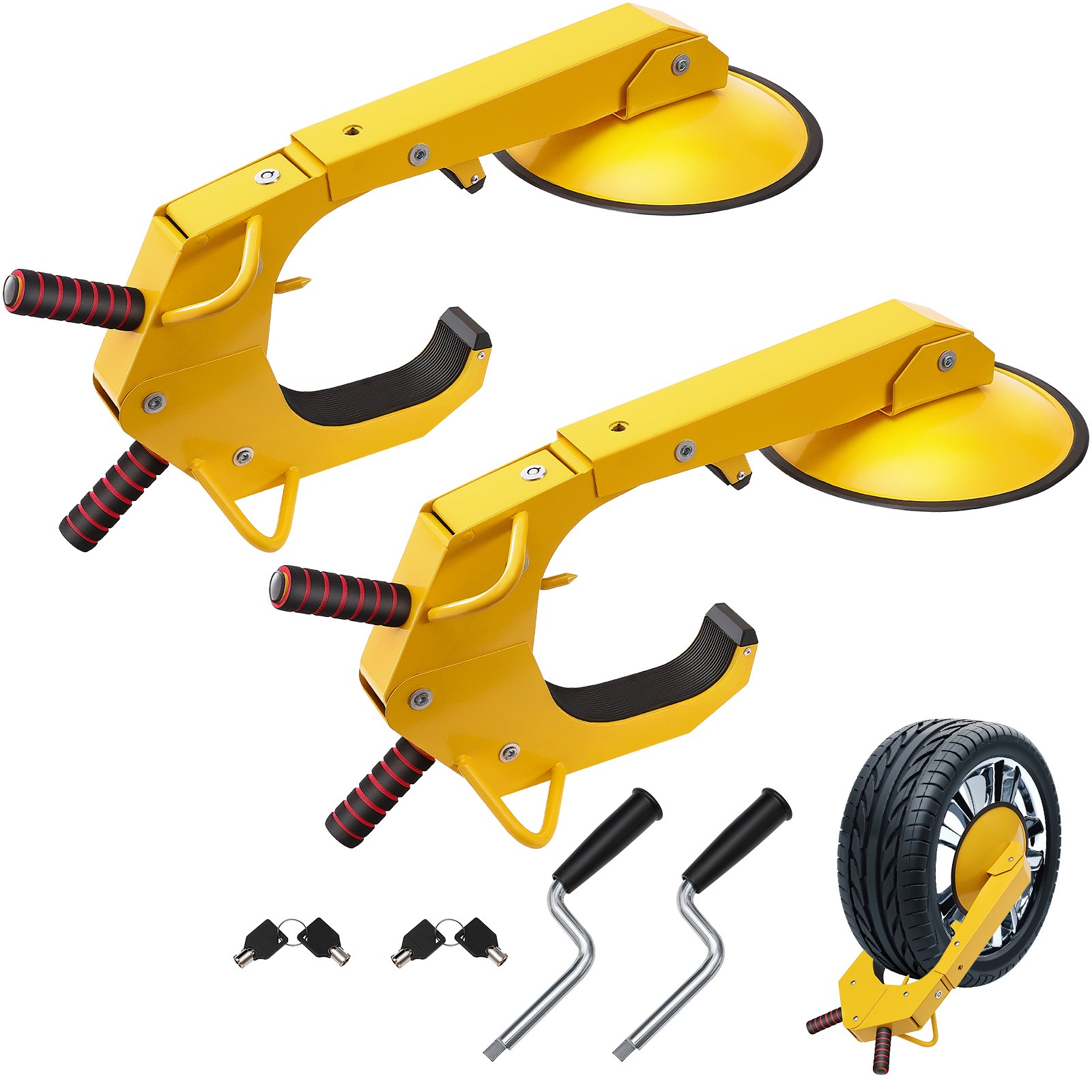 VEVOR Radkrallen-Set, 2er-Pack, geeignet für Raddurchmesser 160–380 mm, Diebstahlsicherung, Parkkralle für Pkw, Lkw, SUVs und Wohnmobile_voghion.com
