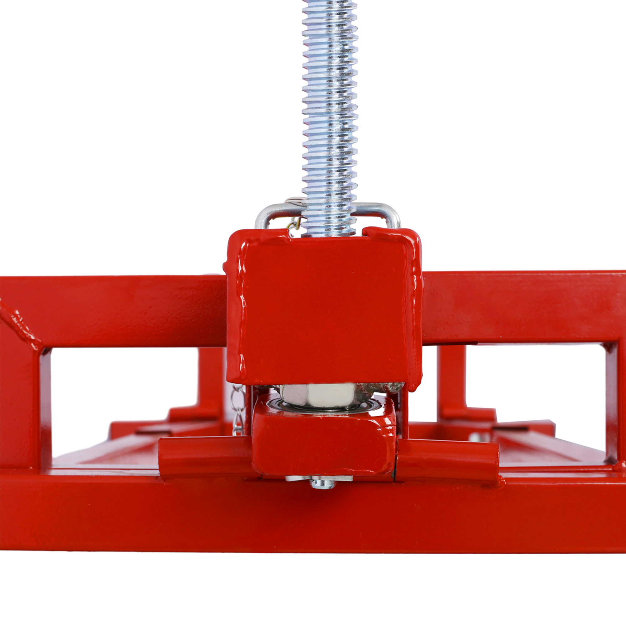 Heavy Duty Steel Riding Mower Lift, 880 Lbs Lawn Mower Lift Jack, Foldable Lawn Tractor Lift, Telescopic Maintenance Jack With Manual & Power Tool Handle For Lawn Mowers And Garden Tractors, Red 5