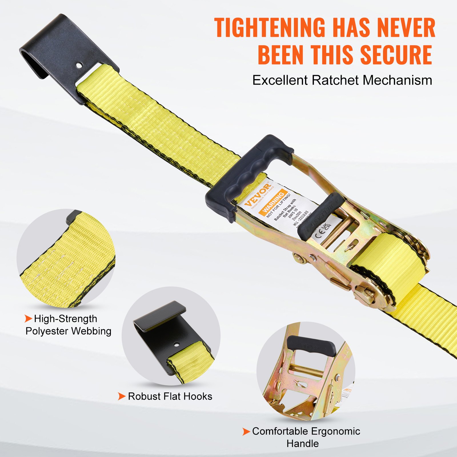 10er-Set Spanngurt 0,05 X 9 M Zurrgurt 4536 Kg Ratschenzurrgurt Polyester-Gurt Kohlenstoffstahl-Haken Befestigungsgurt Ratschenspanngurt Ideal Für Motorräder Fahrräder Kajaks UTV Boote ATV 3