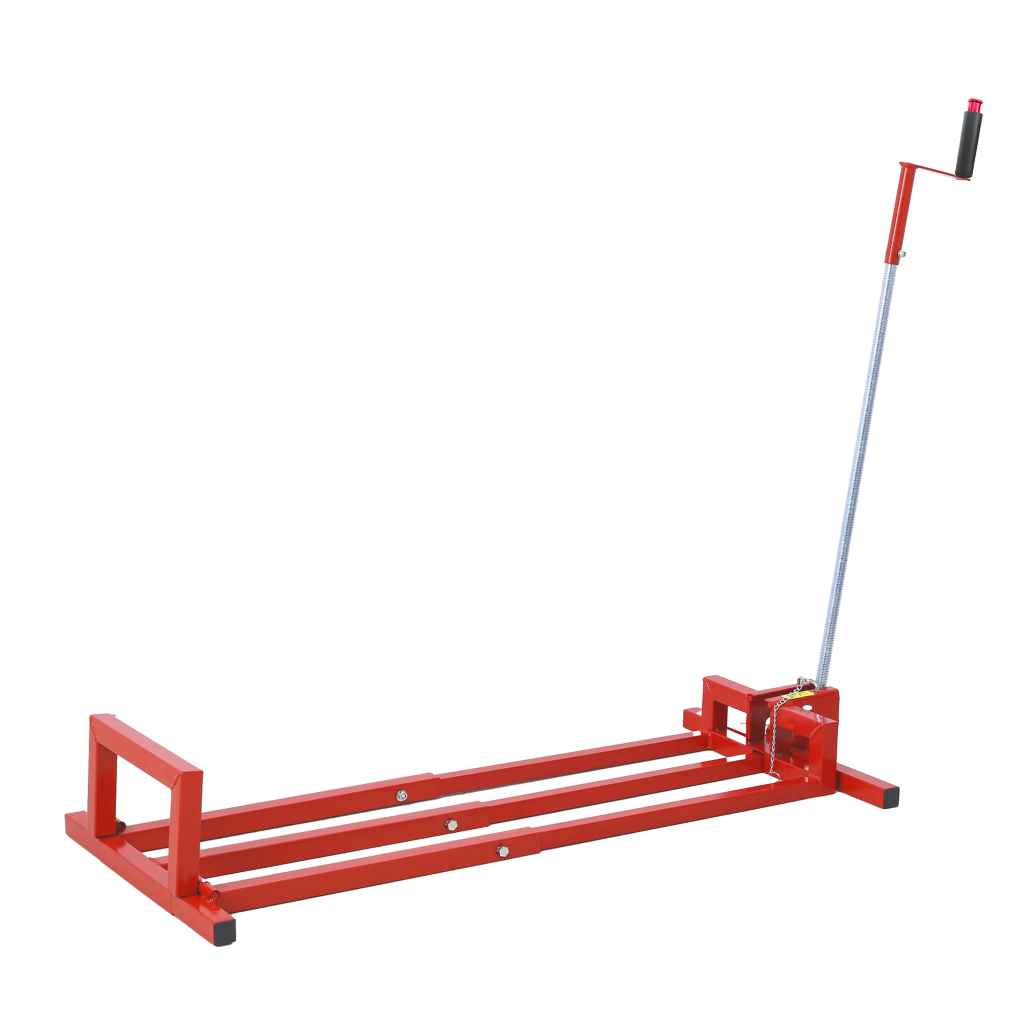 Heavy Duty Steel Riding Mower Lift, 880 Lbs Lawn Mower Lift Jack, Foldable Lawn Tractor Lift, Telescopic Maintenance Jack With Manual & Power Tool Handle For Lawn Mowers And Garden Tractors, Red 3