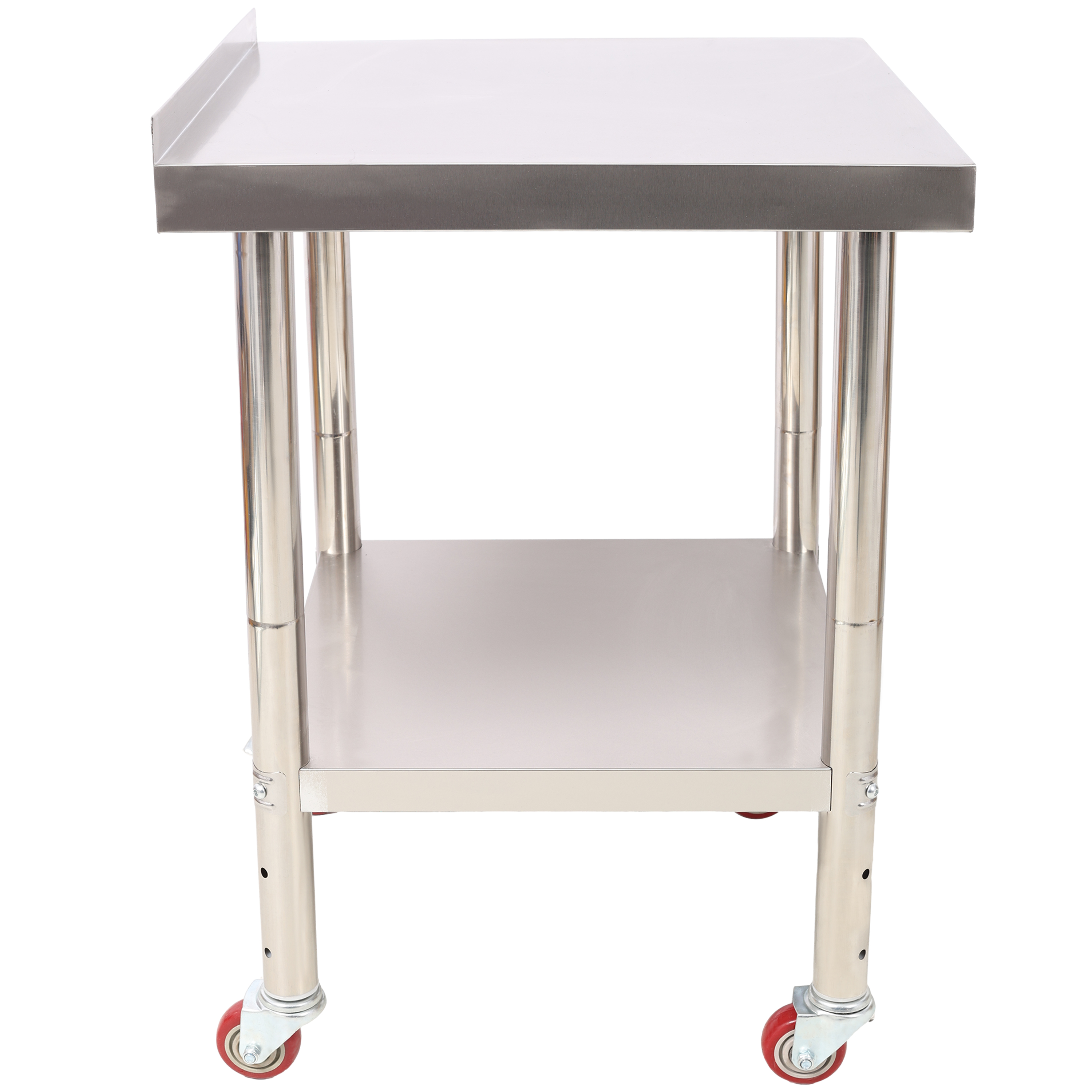 Stainless Steel Prep Table,440lbs Load Capacity Heavy Duty Metal Worktable With Backsplash Adjustable Undershelf & 4 Casters, Commercial Workstation For Kitchen Restaurant 3