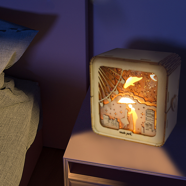3D Wooden 'Love' Puzzle Kit – DIY Model with LED Night Light for Romantic Home Decor & Thoughtful Gifts