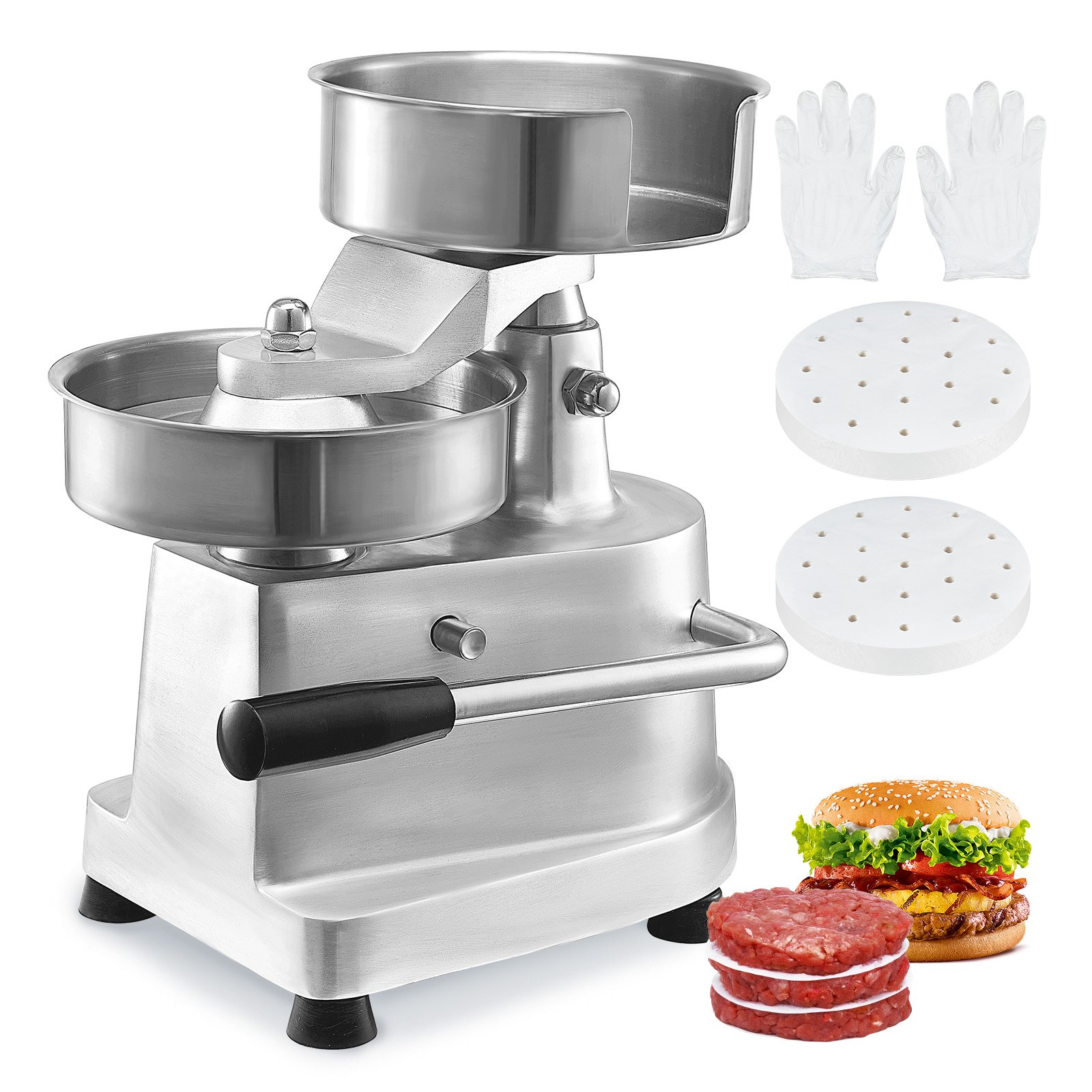 Gewerblicher Burger-Patty-Maker – Hamburger-Rindfleisch-Patty-Maker, robuste Burgerpresse aus lebensmittelechtem Edelstahl, Küchen-Fleischformmaschine_voghion.com