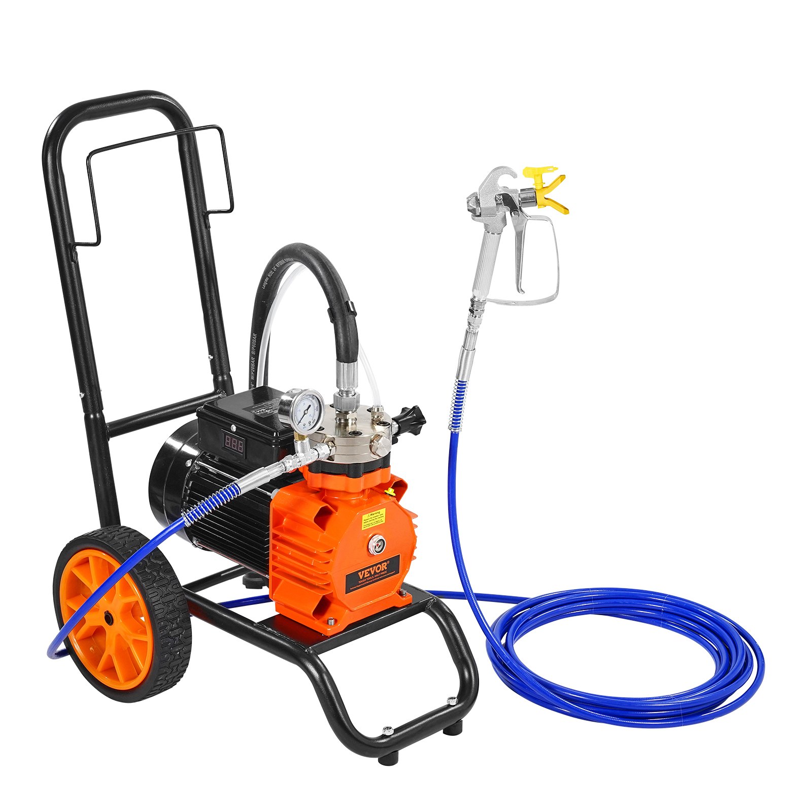 VEVOR Airless-Farbspritzgerät, 1100 W, effizientes Airless-Farbspritzgerät mit Wagen, 2000 Psi Airless-Farbspritzsystem, Verlängerungsrohr_voghion.com