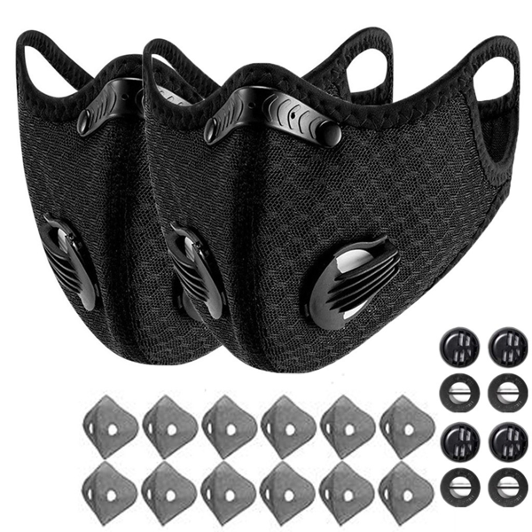 2 Pack Reusable Half Face Cover Mask W Filter Cycling Outdoor Sport Face Mask Black Logistics Only For USPS. TK And TMEU Only For Self-pickup Logistics Only For USPS. TK And TMEU Only For Sel