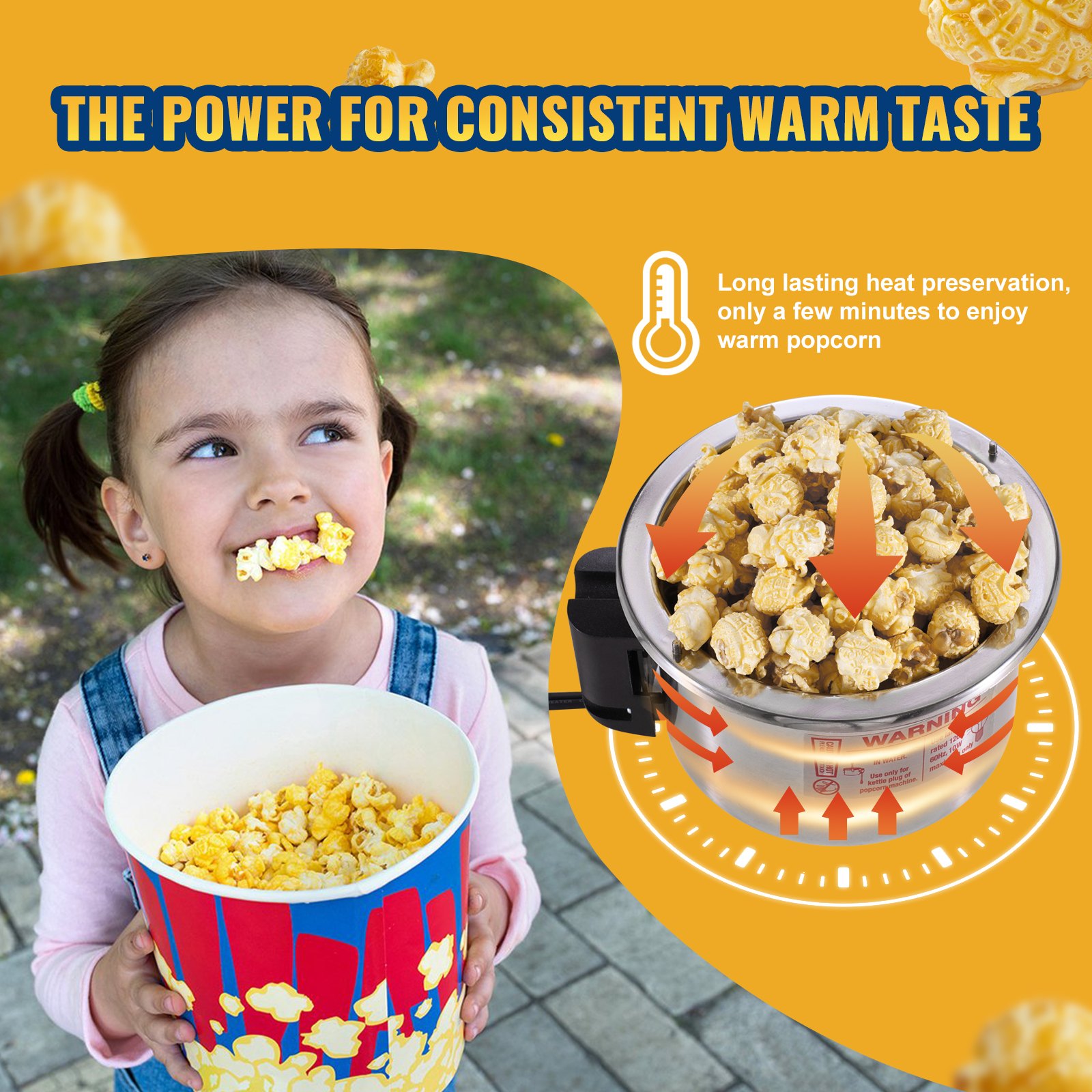 Popcornmaschine – 300 W, 70-ml-Wasserkessel für 4 Liter Popcorn pro Portion, Tischgerät mit PP-Tür, inklusive 2 Spateln und Tablett, Kino-Design, Rot_voghion.com