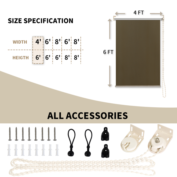8'X6' Mocha HDPE Spliced Roller Shutter