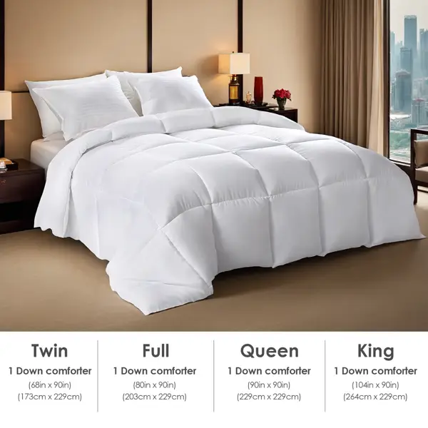 2-Pack Large White Plaid Duvet Inserts. Soft And Comfortable With Skin-friendly Warmth. Suitable For All Seasons - Ideal As A Winter Quilt Or For Spring/autumn