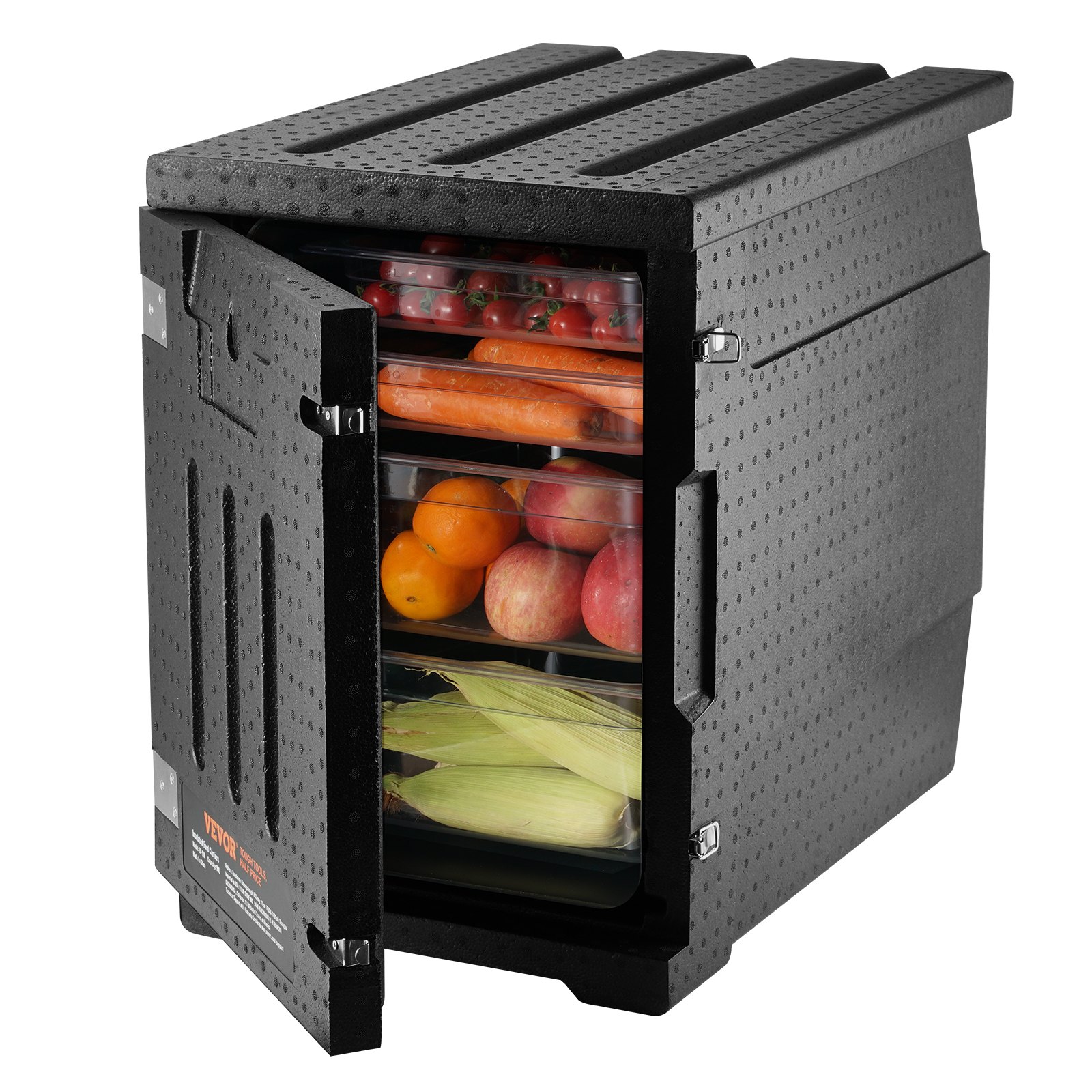 Isolierte Thermobox - 90L Lebensmittelbehälter für Catering, LLDPE Doppelschnalle Frontlader-Speisenwärmer für Restaurant, Cafeteria usw._voghion.com