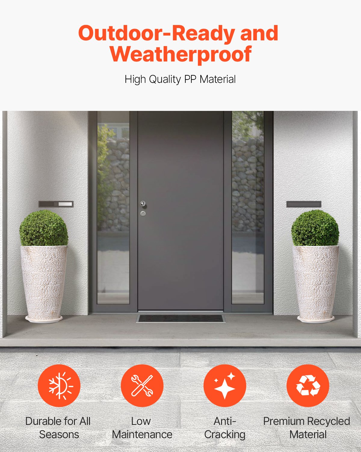 Großer konischer Pflanztopf – 2er-Pack, Blumentopf in Steinoptik, elegantes Design, effizientes Drainagesystem, vielseitig einsetzbar für Veranda, Terrasse und Büros_voghion.com