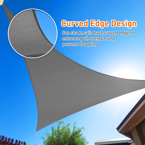 10’X10’X14’Dark Grey HDPE Sunshade Sail