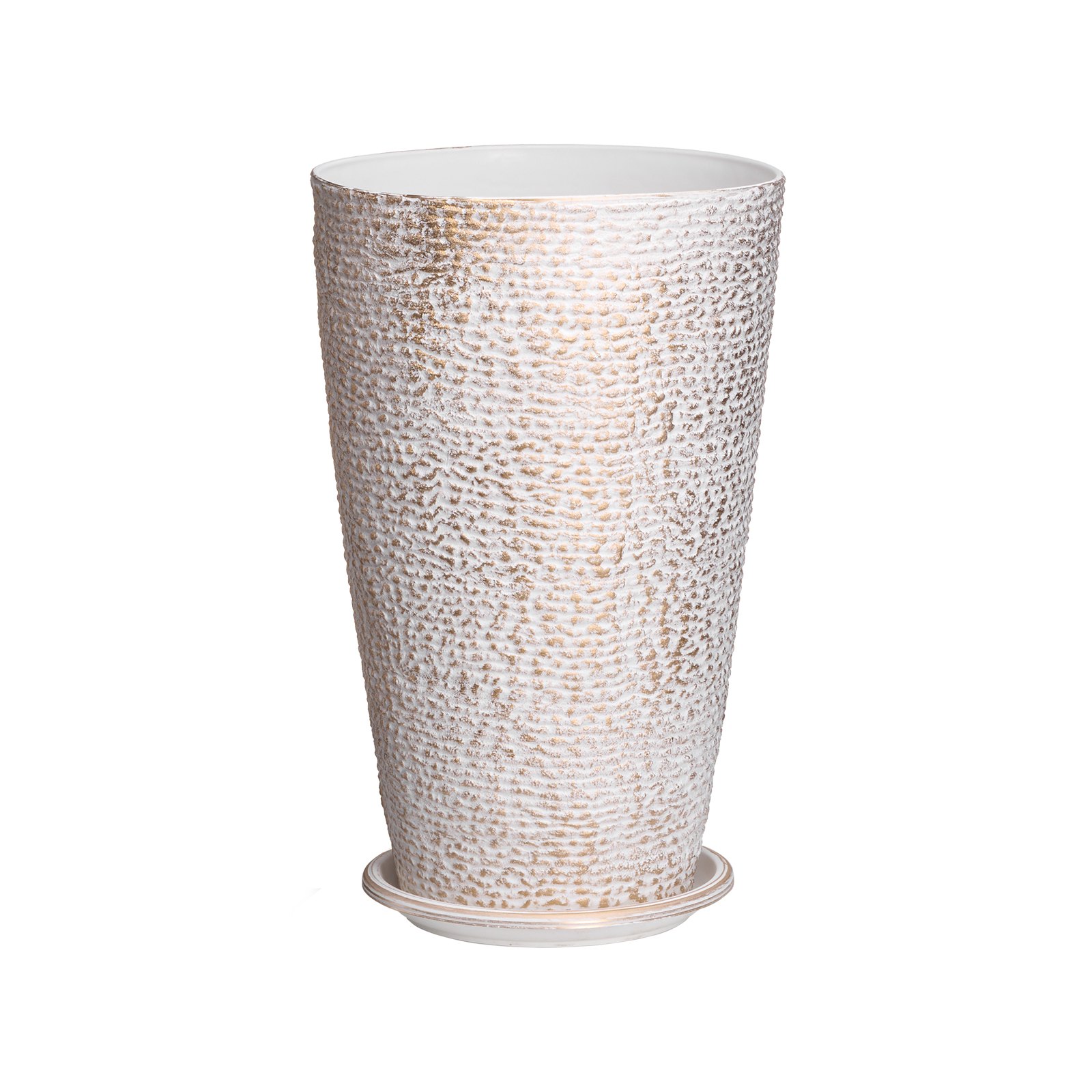 Großer konischer Pflanztopf – 2er-Pack, Blumentopf in Steinoptik, elegantes Design, effizientes Drainagesystem, vielseitig einsetzbar für Veranda, Terrasse und Büros_voghion.com