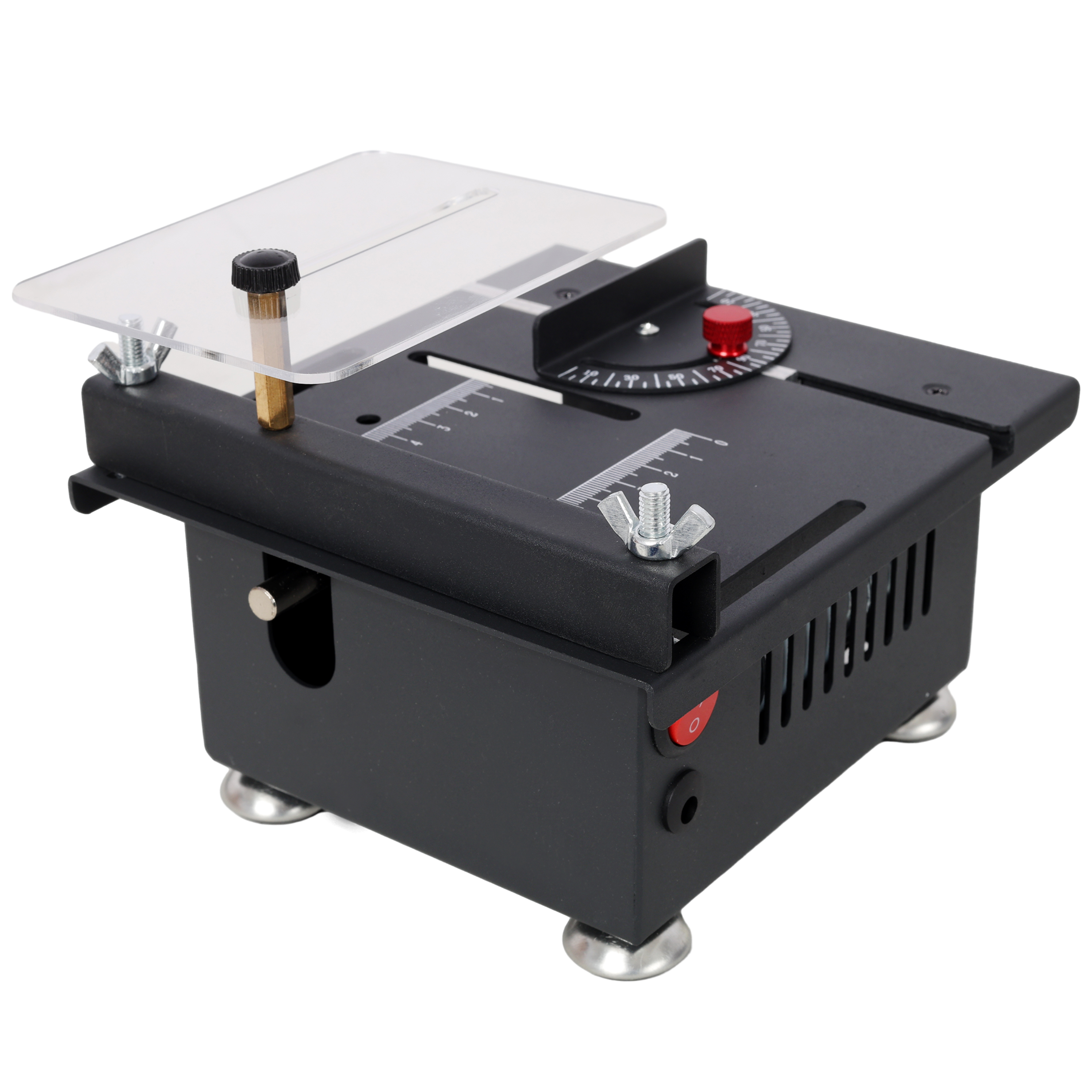 100W Multi-Functional Table Saw Mini Desktop Electric Saw Cutter Speed & Angle Adjustable 16MM Cutting Depth With Blade Flexible Shaft And More Accessories For Wood Plastic Acrylic Cutting 4