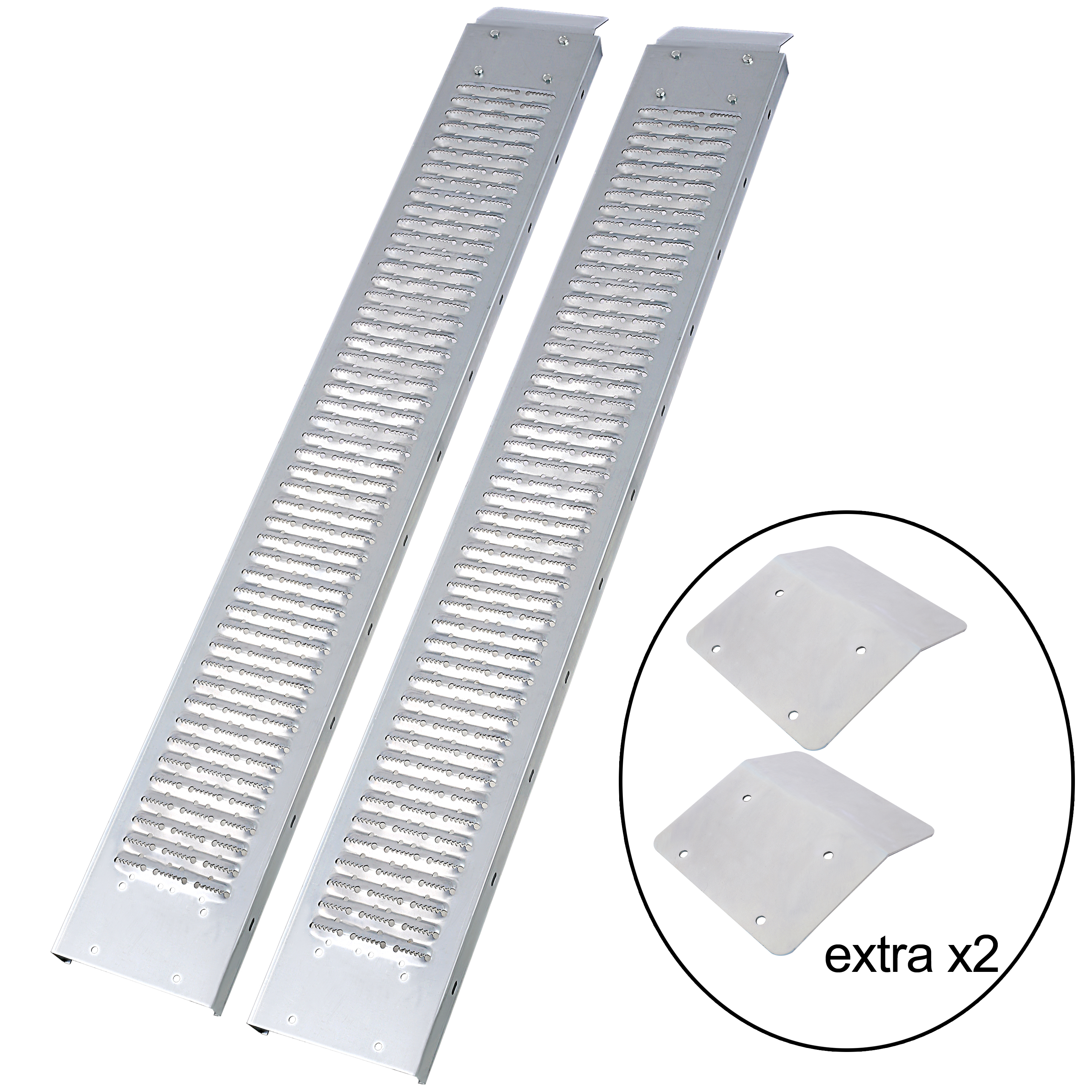 69 L Loading Ramps, 960lbs Capacity Loading Ramps For Pickup Trucks, Steel Motorcycle Ramp, Dirt Bike Ramp For Truck, Lawn Mower, Snowblower, ATV, Quad, Pack Of 2 ,with 4pcs Pedal