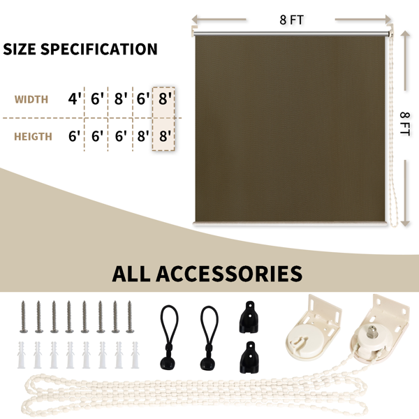 6'X6' Walnut HDPE Spliced Roller Shutter 3