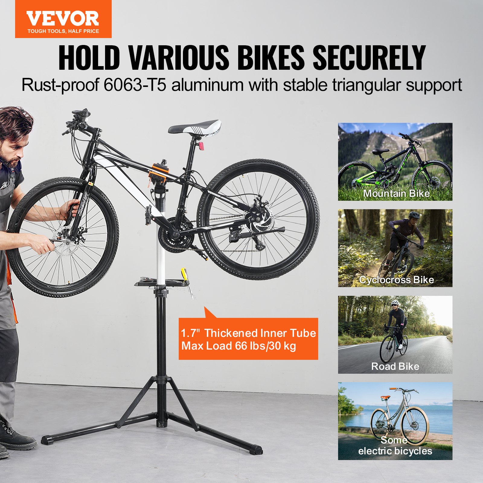 Bicycle Repair Stand Adjustable Height With 360 Degree Clamp_voghion.com