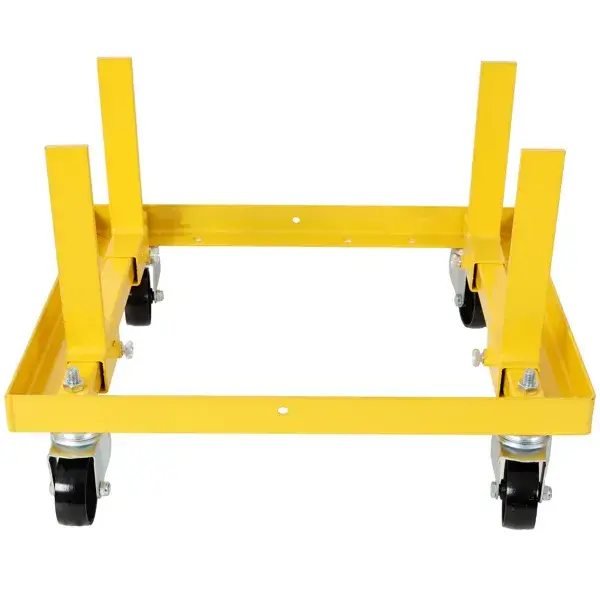 750lbs Rolling Engine Stand,Adjustable Width And Length, With 2pcs Buckle Straps,Yellow--Self-pickup Is Not Supported