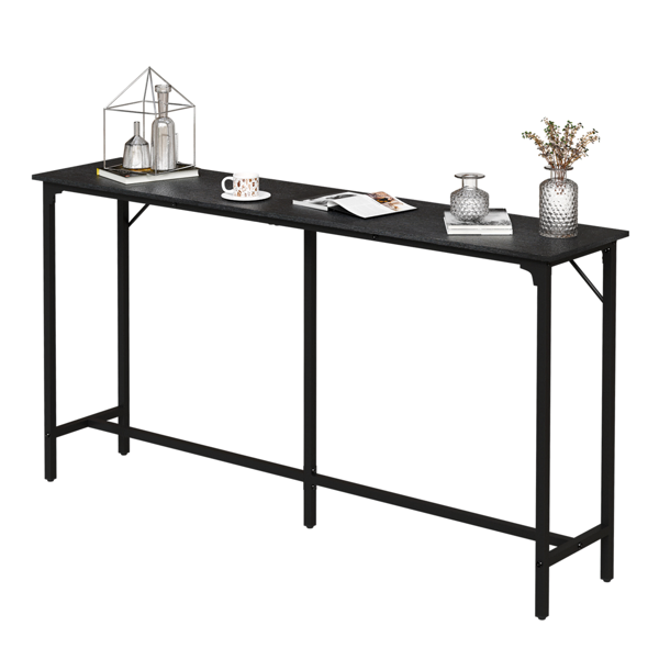 71-Inch Bar Table (Black) - 209 Lbs Capacity Pub Height Table With Durable MDF Top & Metal Frame, Ideal For Kitchen/Bar Counte_voghion.com