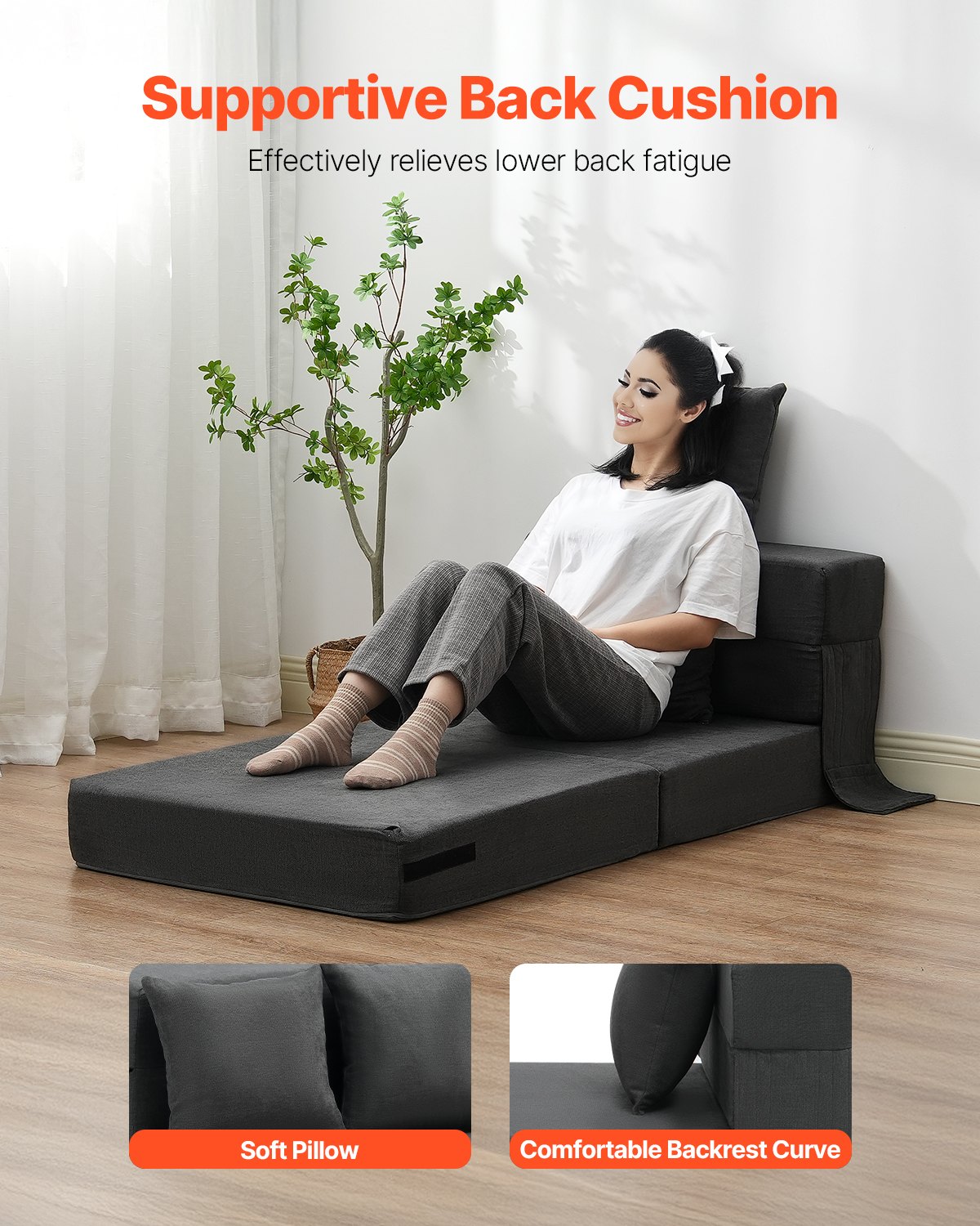 Schlafsofa Mit 2 Kissen Und Waschbarem Memory-foam-bezug_voghion.com