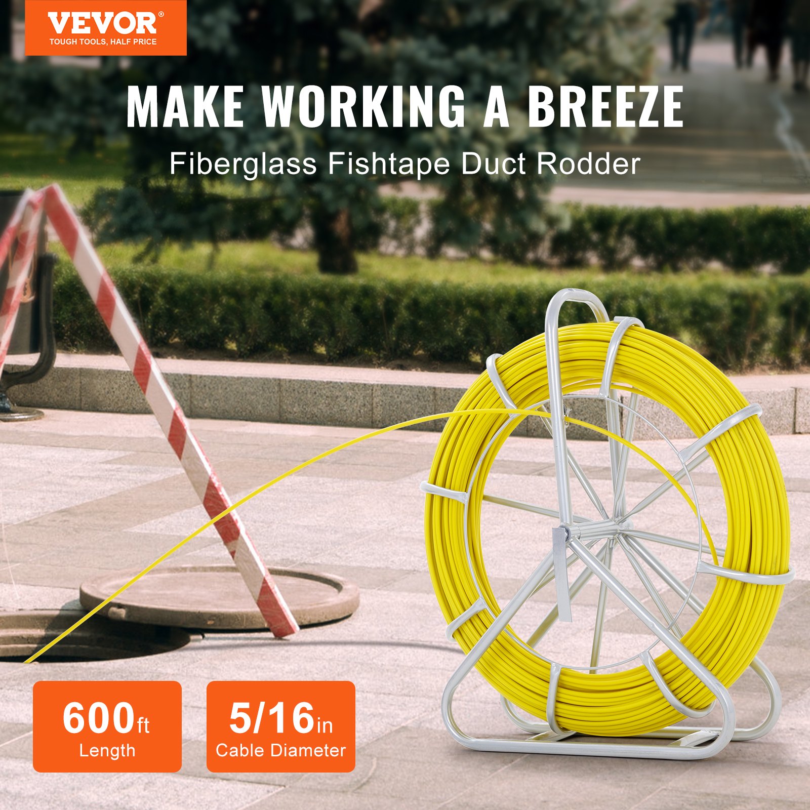 Fish Tape Puller Fiberglas 183 M 7,9375 Mm Wire Cable Running Duct Rodder 3