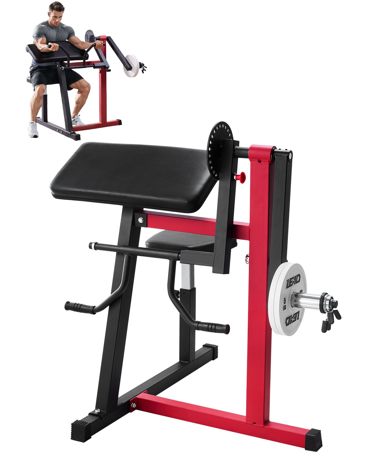 Preacher Curl Bank, 2 In 1 Bizeps-Curlbank Und Trizeps-Extension-Maschine, Isolierte Bizeps-Station Mit Sitzendem Arm, Krafttrainingsbank, Trainingsgerät Für Das Heim-Fitnessstudio