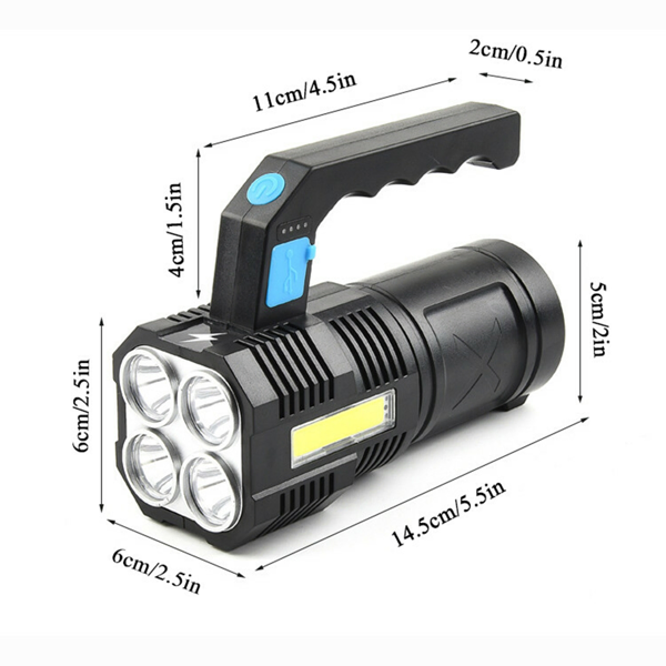 USB Rechargeable Handheld LED Flashlight Outdoor Spotlight S