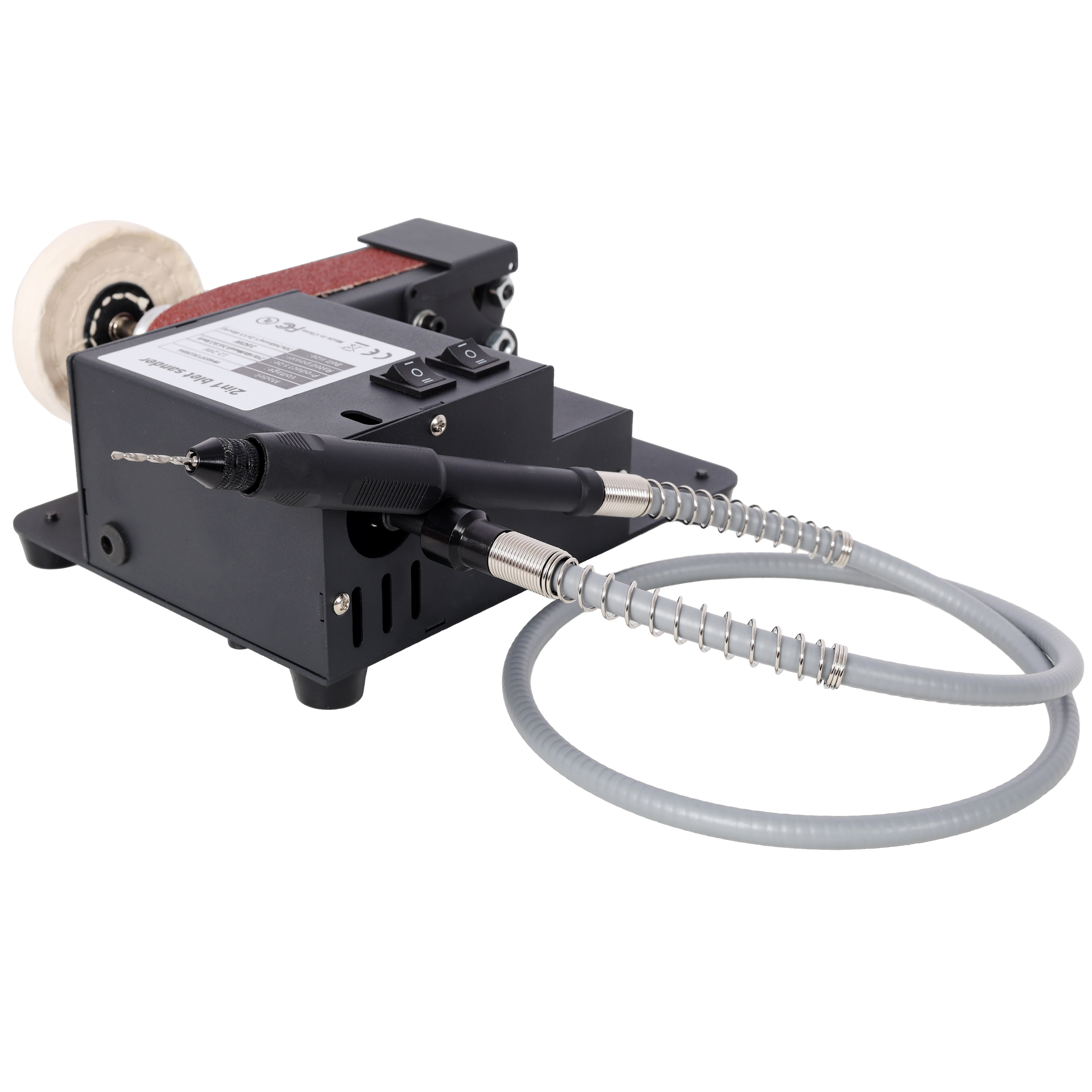 2-in-1 Belt Sander,350W Dual Motor Rotary Tool Sand Belt,Mini Electric Belt Sander Desktop Polisher,Multifunctional Power Tool 4