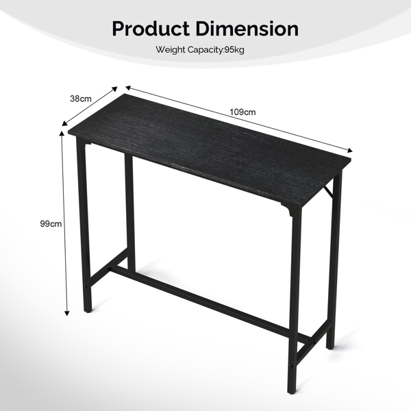 43-Inch Bar Table (Black) - 209 Lbs Capacity Pub Height Table With Durable MDF Top & Metal Frame, Ideal For Kitchen/Bar Counte 4