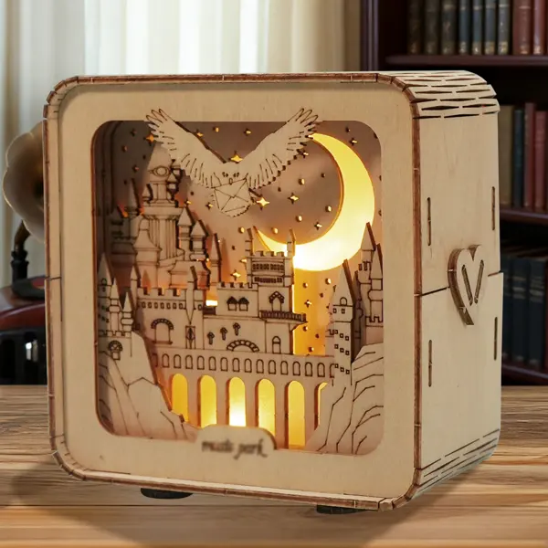 3D Wooden Puzzles Castle Model Kits Night