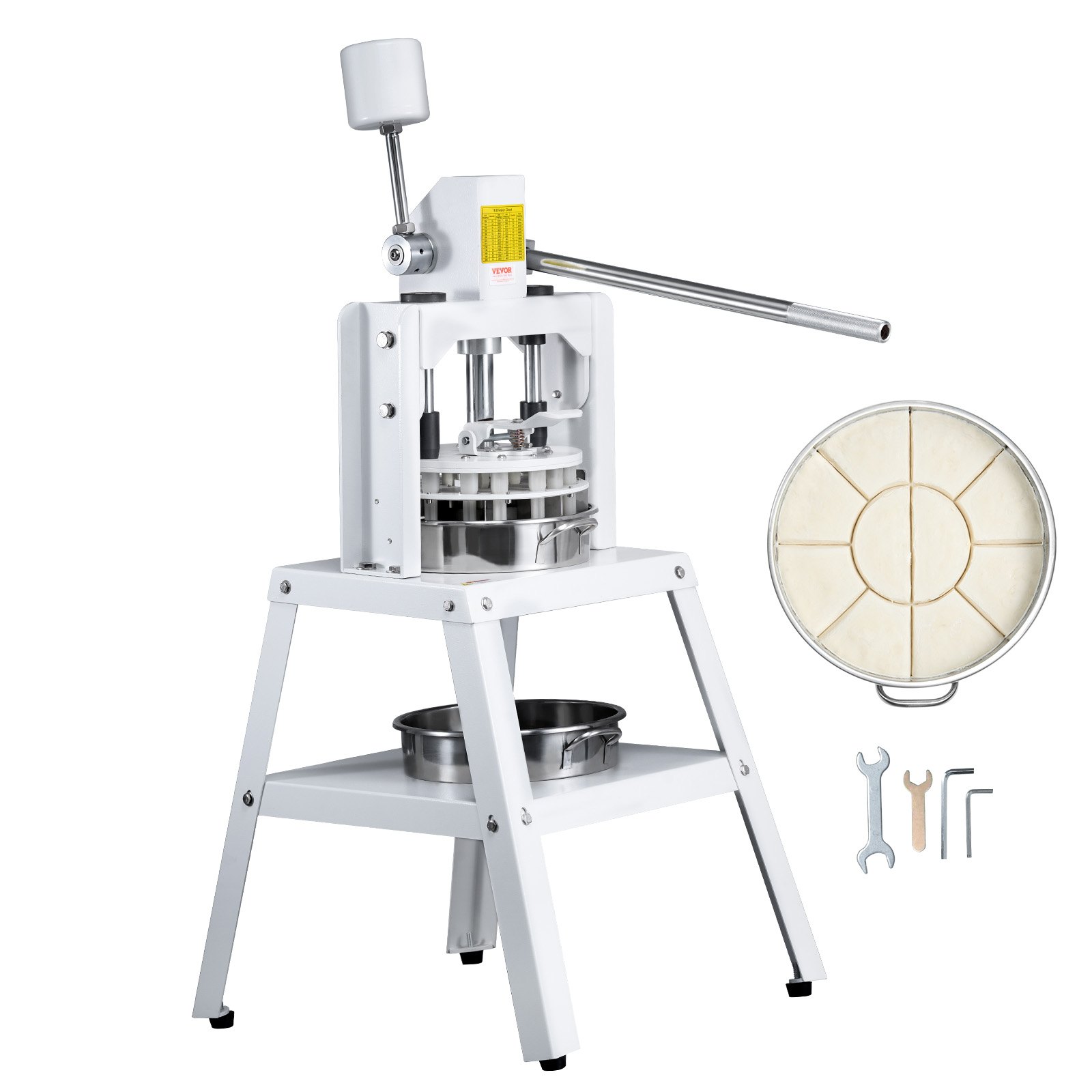 Teigteiler 10-teilige Manuelle Teigteilermaschine, 120–560 G Vertikaler Handpresse-Teigschneider Mit Tablett Und Klinge Aus 304er-Edelstahl, Brotbackautomat Für Bäckerei, Restaurant, Gewerbe