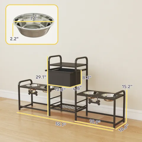 Dog Bowls Pet Feeding Storage